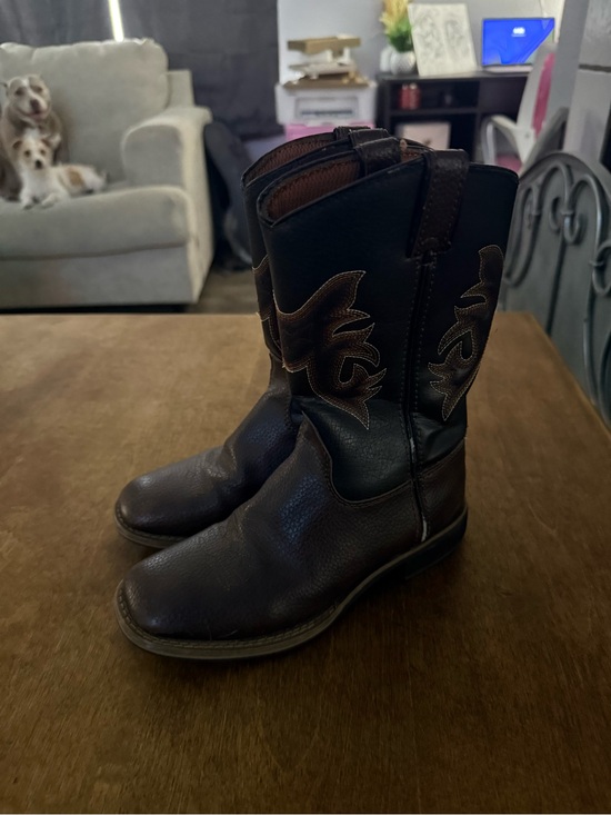 Other - Kids Brown Leather Western Boots - Classic Cowboy Style